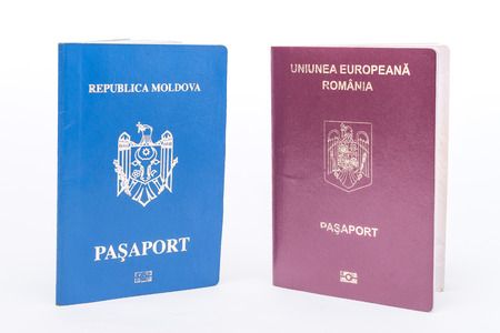 Moldova and Romania foreign passportsの写真素材