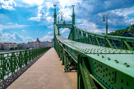 Liberty Bridge in Budapest, Hungary on September 2017のeditorial素材