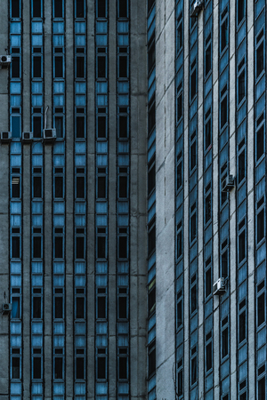 Windows of an old Soviet building in Chisinau, Republic of Moldova