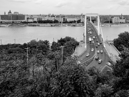 Elisabeth bridge in Budapest, Hungary on September 2017の写真素材