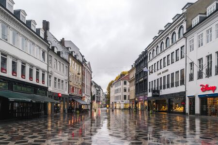 Copenhagen - October 22, 2016: A view to  the Amargertorv square during a light rainのeditorial素材