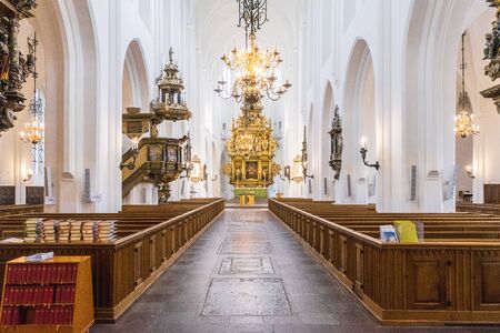 MALMO, SWEDEN - 23 OCTOBER 2016: Interior of a romano-catholic church in Malmo, Sweden.のeditorial素材