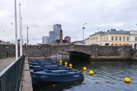 MALMO, SWEDEN - 23 OCTOBER 2016: Boats on a river in Malmo, Sweden.