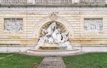Bologna - The Fountain of Nymph and Seahorse in Park - Parco della Montagnola by Diego Sarti, 1896の写真素材