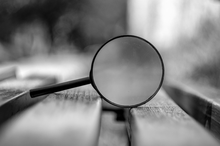 Beautiful close up on a magnifying glass.の写真素材