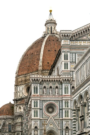 Florence's Cathedral, the Duomo isolated on white, Italy.のeditorial素材