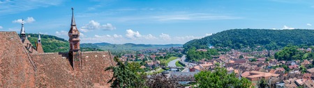Panorama of Sighisoara viewed from the Clock Tower.の写真素材