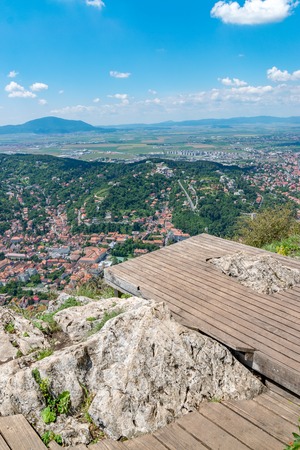 Overview of Brasov City viewed from Tampa Mountain, Brasov, Romania.の写真素材