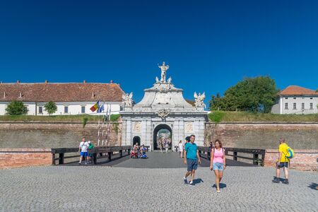 ALBA IULIA, ROMANIA - 11 AUGUST 2018: The 3rd Gate of the Citadel Alba-Carolina in Alba Iulia,...