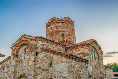 Church of St. John the Baptist in the Nessebar ancient city at sunrise on the Bulgarian Black Sea Coast.の写真素材