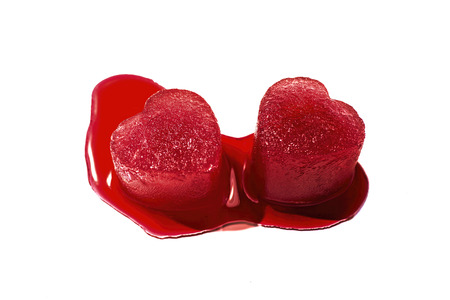 two red heartsの写真素材