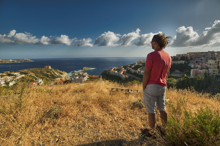 traveler on the seaの写真素材