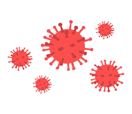 Virus pathogen. Viral microorganism. Coronavirus infectious bacteria. Vector illustrationのイラスト素材