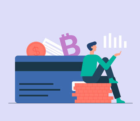 men online payment, e transfer digital wallet vector illustration concept, can use for, landing page, template, ui, web, homepage, poster, banner, flyerのイラスト素材