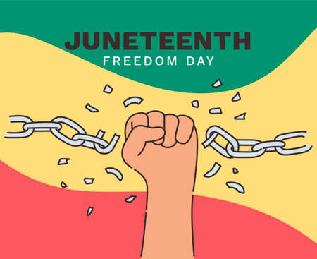 Juneteenth Independence Day. Freedom or Emancipation day. Annual american holiday, celebrated in June 19. African-American history and heritage. Poster, greeting card, bannerのイラスト素材
