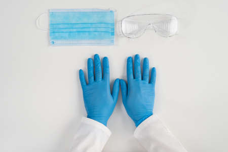 Medical concept of products for the protection of health care workers in hospitals and clinics.の写真素材