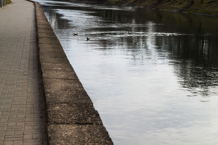 Embankment of the river in the parkの写真素材