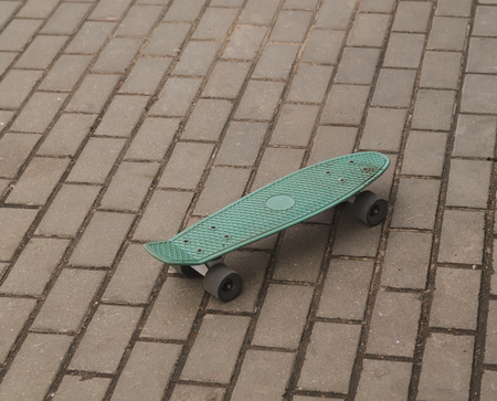 Skateboard on the trackの写真素材