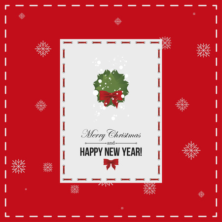 Merry Christmas and Happy New Year. Invitation card.のイラスト素材