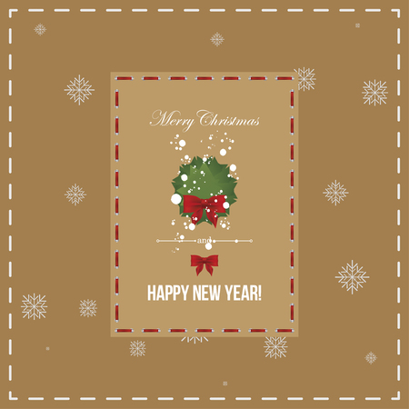 Merry Christmas and Happy New Year. Invitation card.のイラスト素材