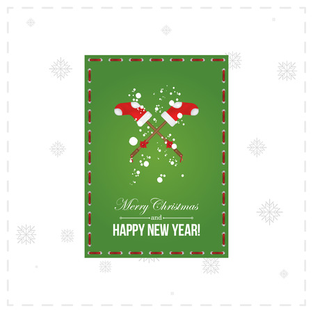 Merry Christmas and Happy New Year. Invitation card.のイラスト素材