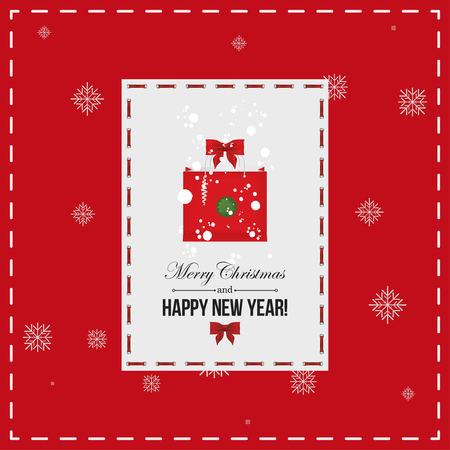 Merry Christmas and Happy New Year. Invitation card.のイラスト素材