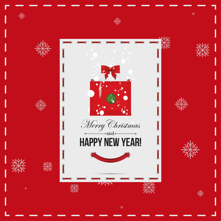 Merry Christmas and Happy New Year. Invitation card.のイラスト素材