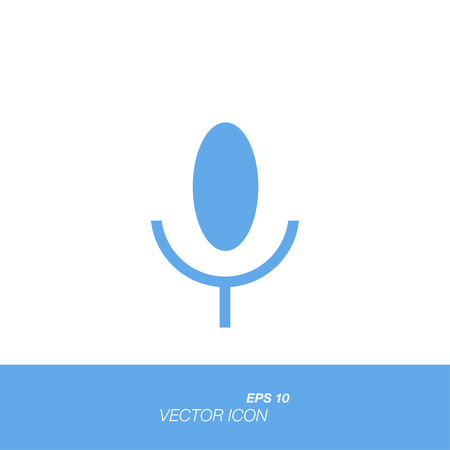 Microphone icon in flat style isolated on white background. Microphone symbol for your design and logo. Vector illustration EPS 10.のイラスト素材