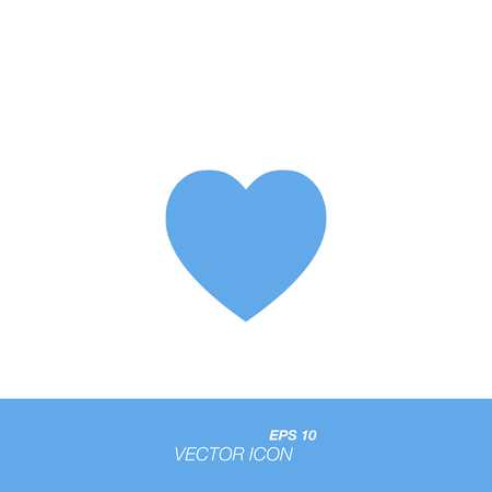 Heart icon in flat style isolated on white background. Heart symbol for your design and logo. Vector illustration EPS 10.のイラスト素材