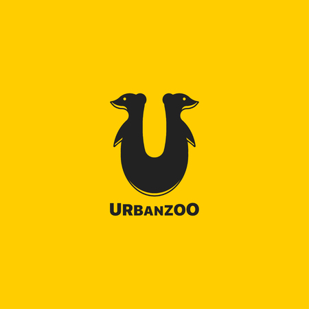 Vector illustration silhouette meerkat. Template for your logo design.のイラスト素材