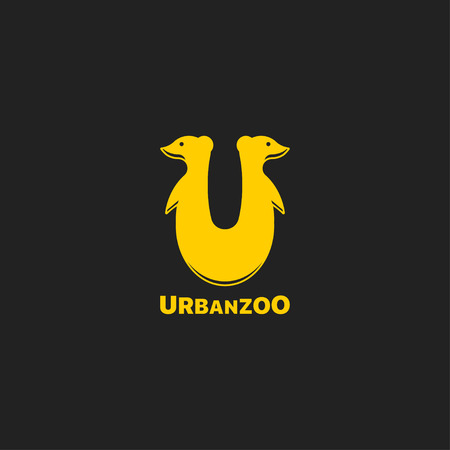 Vector illustration silhouette meerkat. Template for your logo design.のイラスト素材