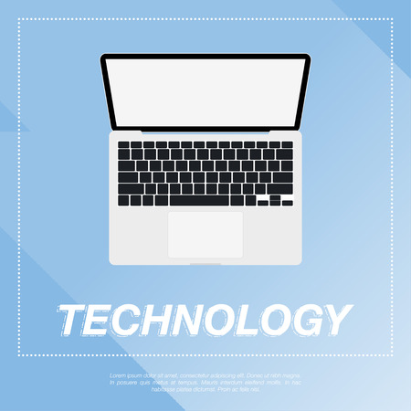 Laptop flat vector illustration.のイラスト素材