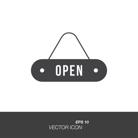 Plate open icon in flat style isolated on white background. Plate symbol for your design and logo.のイラスト素材