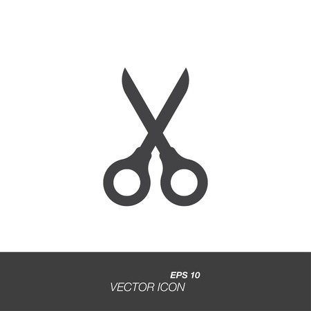 Scissors icon in flat style isolated on white background. Scissors symbol for your design and logo.のイラスト素材