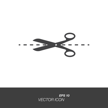 Scissors icon in flat style isolated on white background. Scissors symbol for your design and logo.のイラスト素材