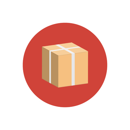 Package icon in flat style isolated in a circle. Package symbol for your design and logo. Vector illustration EPS 10.のイラスト素材