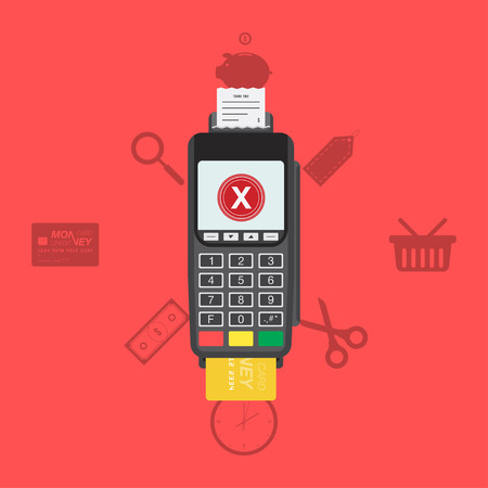 Terminals with credit cards. Flat vector illustration EPS10のイラスト素材