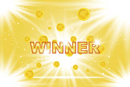 Golden coins on background with effect glow. Vector illustration EPS10のイラスト素材