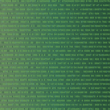 Random number generator. Numbers with the algorithm in chaotic order on a green background. Flat vector illustration EPS 10のイラスト素材