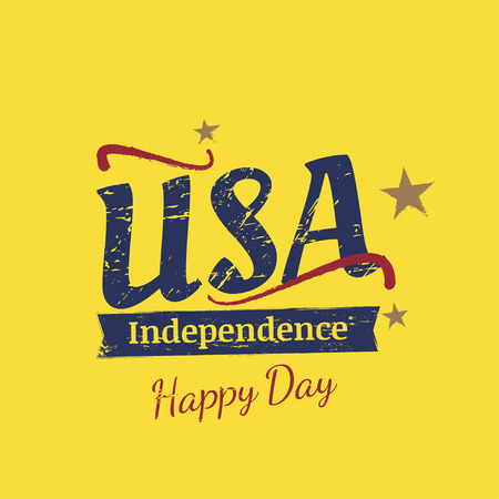 July 4th grunge typography. Independence day of the United States. Vintage vector sign for greeting cards and banners. EPS10.のイラスト素材