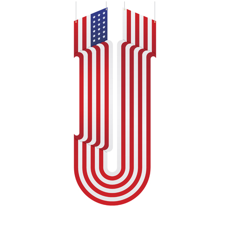 American flag of beautiful shape. Flat vector illustration EPS 10のイラスト素材