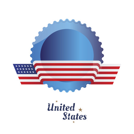 American flag of beautiful shape on the emblem.のイラスト素材