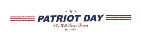 We will never forget. Patriot Day september 11. 2001 Typography on a white background. Vector font...