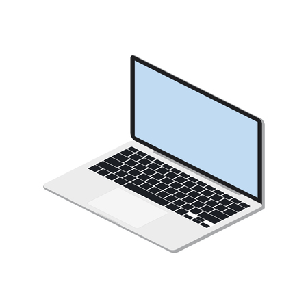 3D Isometric laptop on white background.のイラスト素材