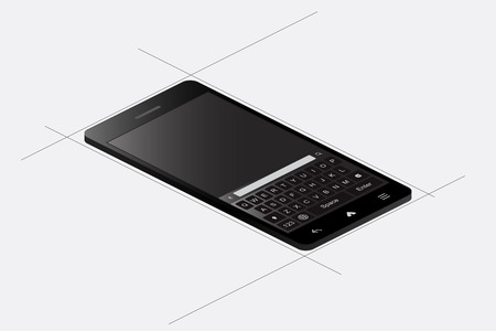 3D isometric concept. Smart phone on a white background. Vector illustration EPS 10.のイラスト素材