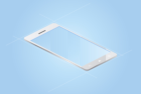 3D isometric concept. Smart phone on a white background. Vector illustration EPS 10.のイラスト素材