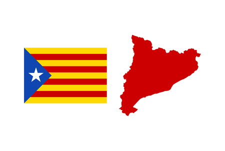 Abstract map and flag Catalonia on white background. Flat vector illustration EPS 10のイラスト素材