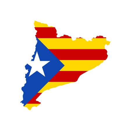 Abstract map and flag Catalonia on white background. Flat vector illustration EPS 10のイラスト素材