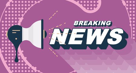 Breaking news with loudspeaker. Flat vector illustration EPS10.のイラスト素材