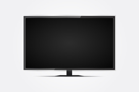 Realistic TV screen in modern style on white background. Flat vector illustration.のイラスト素材